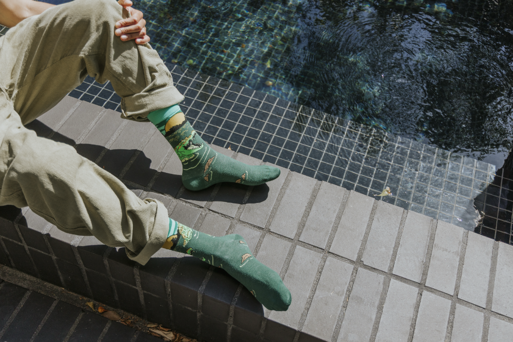 Swamp Gator Natural Bamboo Knit Socks