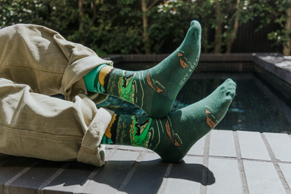 Swamp Gator Natural Bamboo Knit Socks