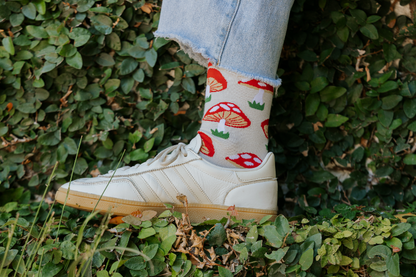 Mushrooms Natural Bamboo Knit Socks