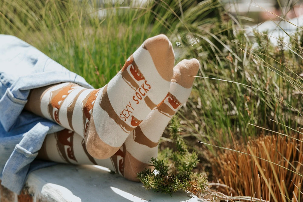 Brown Bears Natural Bamboo Knit Socks