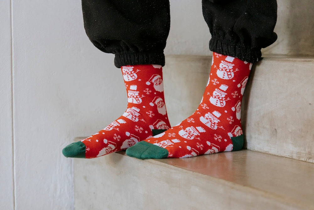 Classic Santa Natural Bamboo Knit Socks