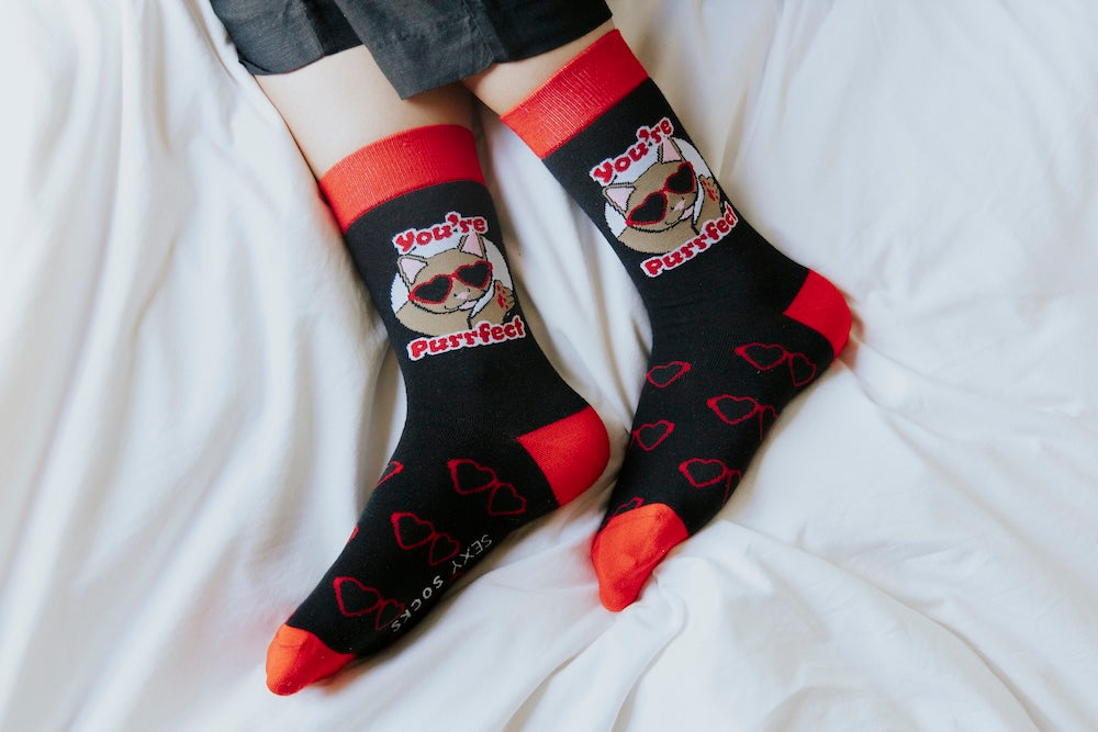 Purrfect Natural Bamboo Knit Socks