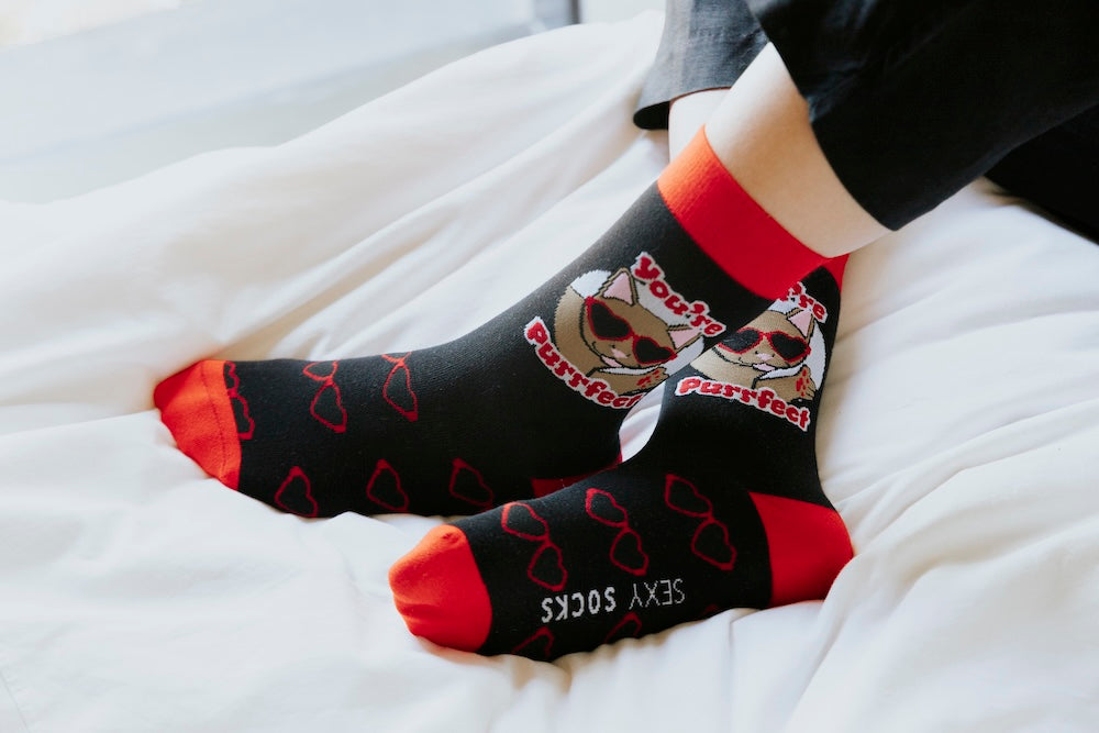 Purrfect Natural Bamboo Knit Socks