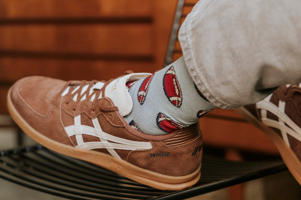 Footballs Natural Bamboo Knit Socks