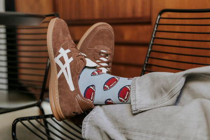 Footballs Natural Bamboo Knit Socks
