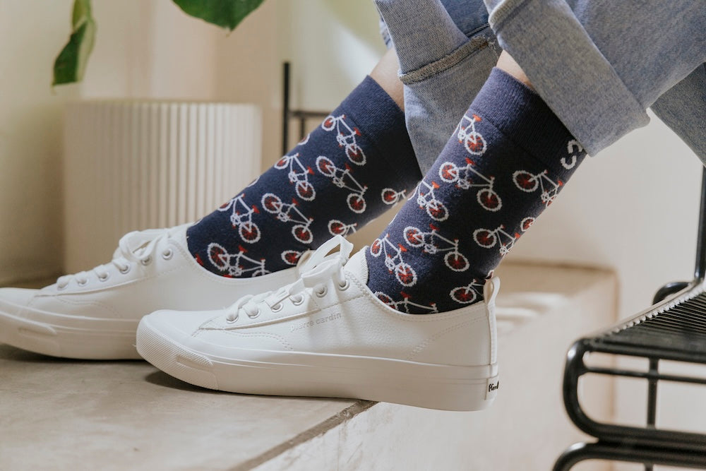 Bicycles Natural Bamboo Knit Socks