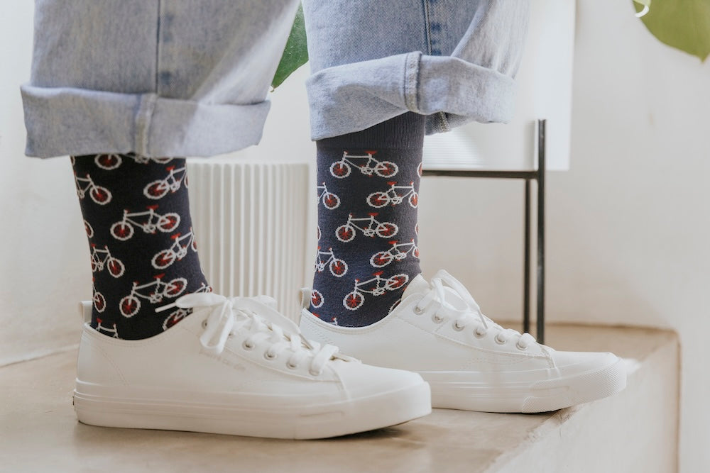 Bicycles Natural Bamboo Knit Socks