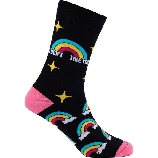 I Don't Like You Natural Bamboo Knit Socks