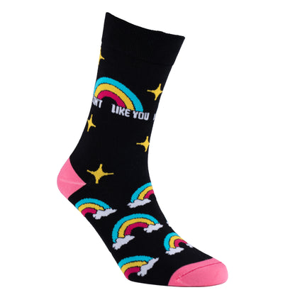 I Don't Like You Natural Bamboo Knit Socks