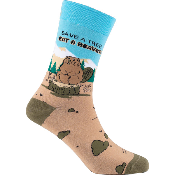 Eat a Beaver Funny Bamboo Knit Socks