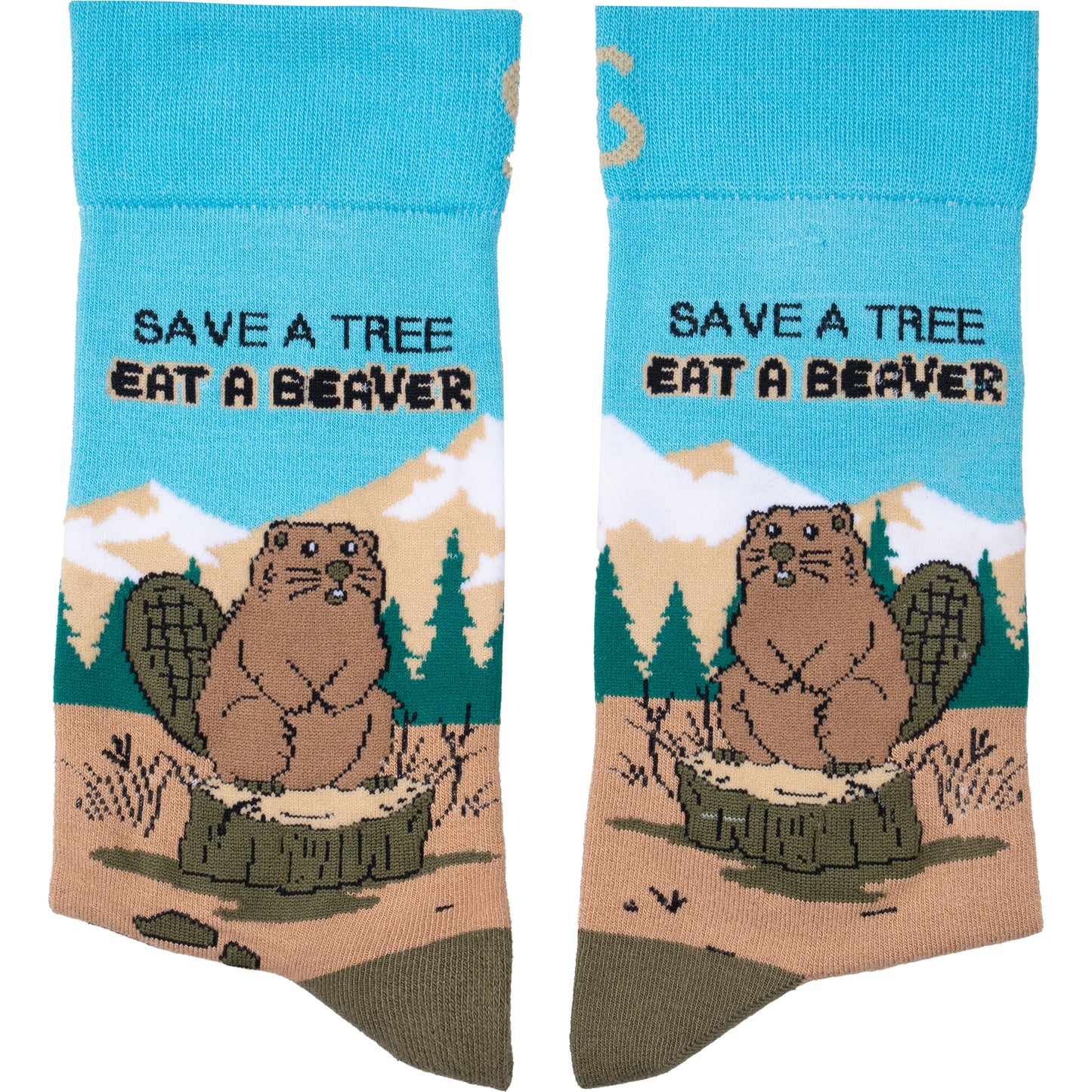 Eat a Beaver Funny Bamboo Knit Socks