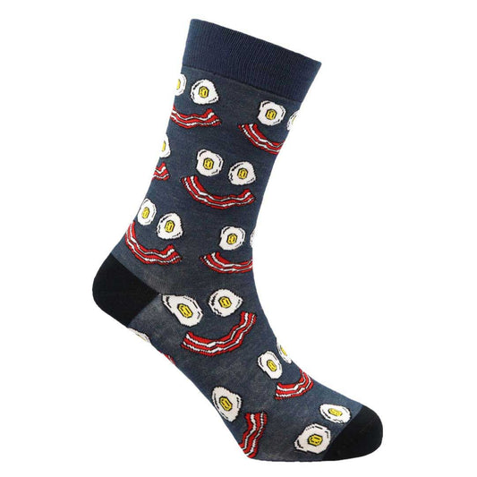 Eggs and Bacon Natural Bamboo Knit Socks