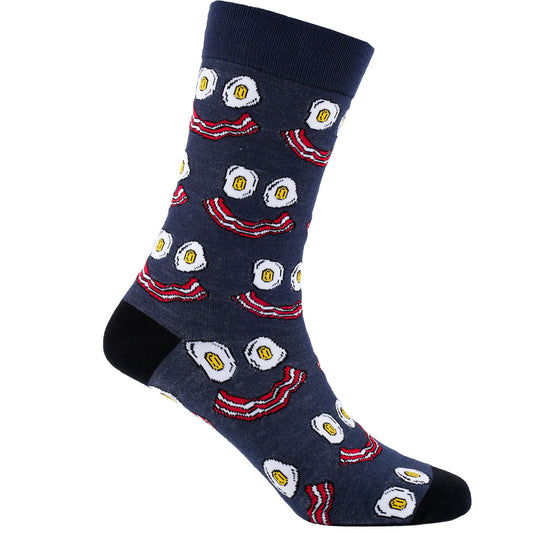 Eggs and Bacon Breakfast Bamboo Knit Socks