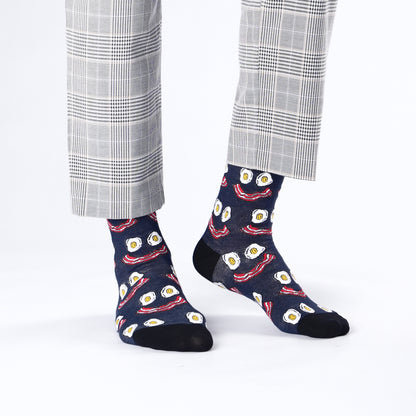 Eggs and Bacon Breakfast Bamboo Knit Socks