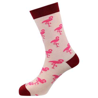 Flamingo Pink Natural Bamboo Knit Socks