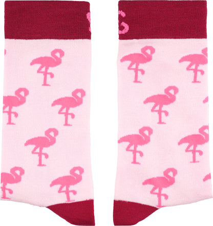 Pink Flamingo Beach Bamboo Socks