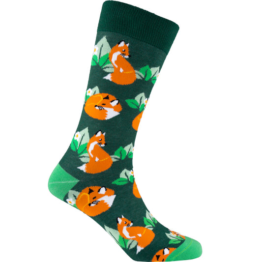 Foxes Wildlife Bamboo Knit Socks