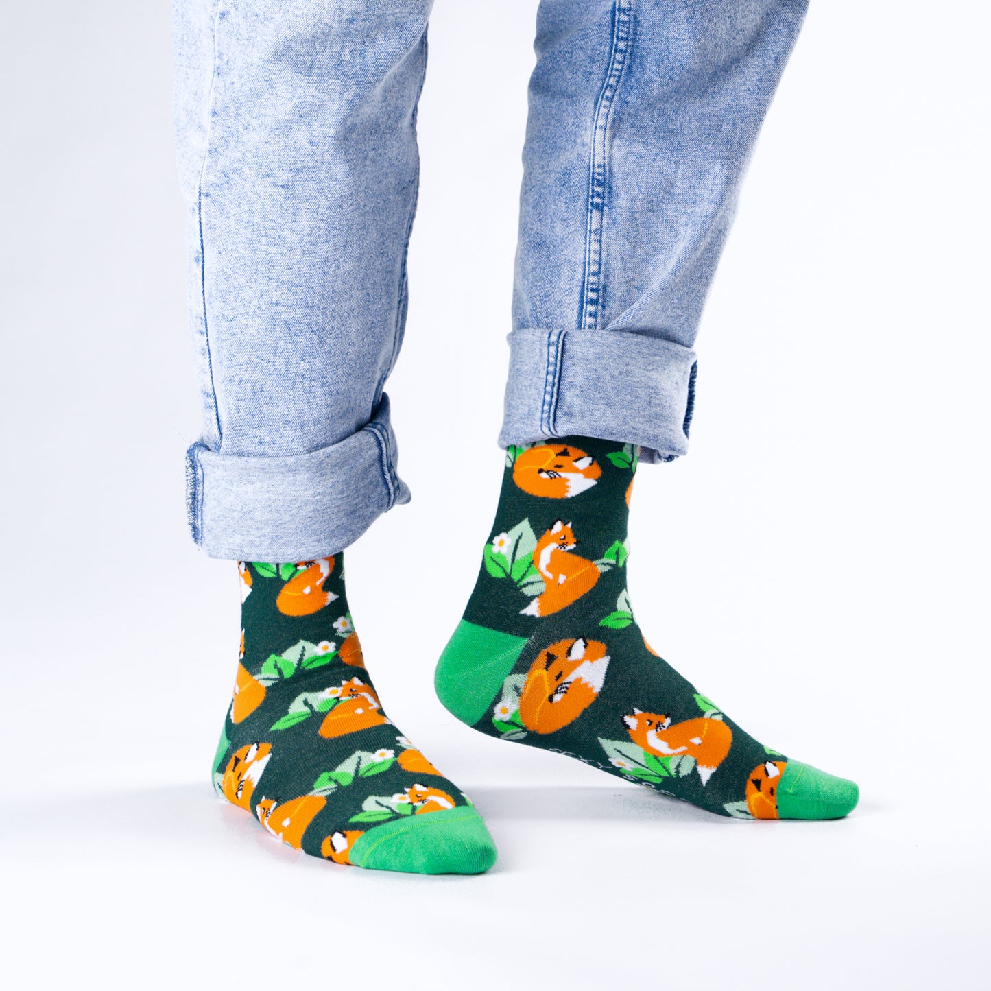 Foxes Wildlife Bamboo Knit Socks