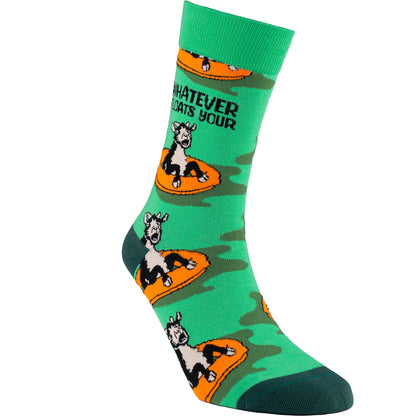 Goat Float Funny Animal Bamboo Knit Socks
