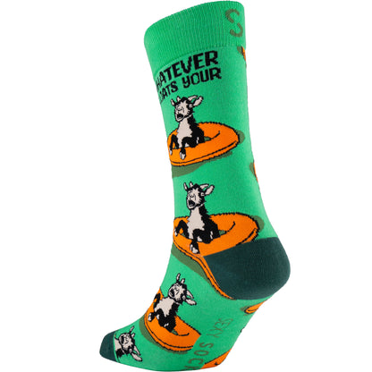 Goat Float Funny Animal Bamboo Knit Socks
