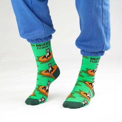 Goat Float Funny Animal Bamboo Knit Socks