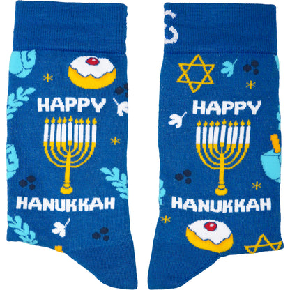 Hanukkah Natural Bamboo Knit Socks