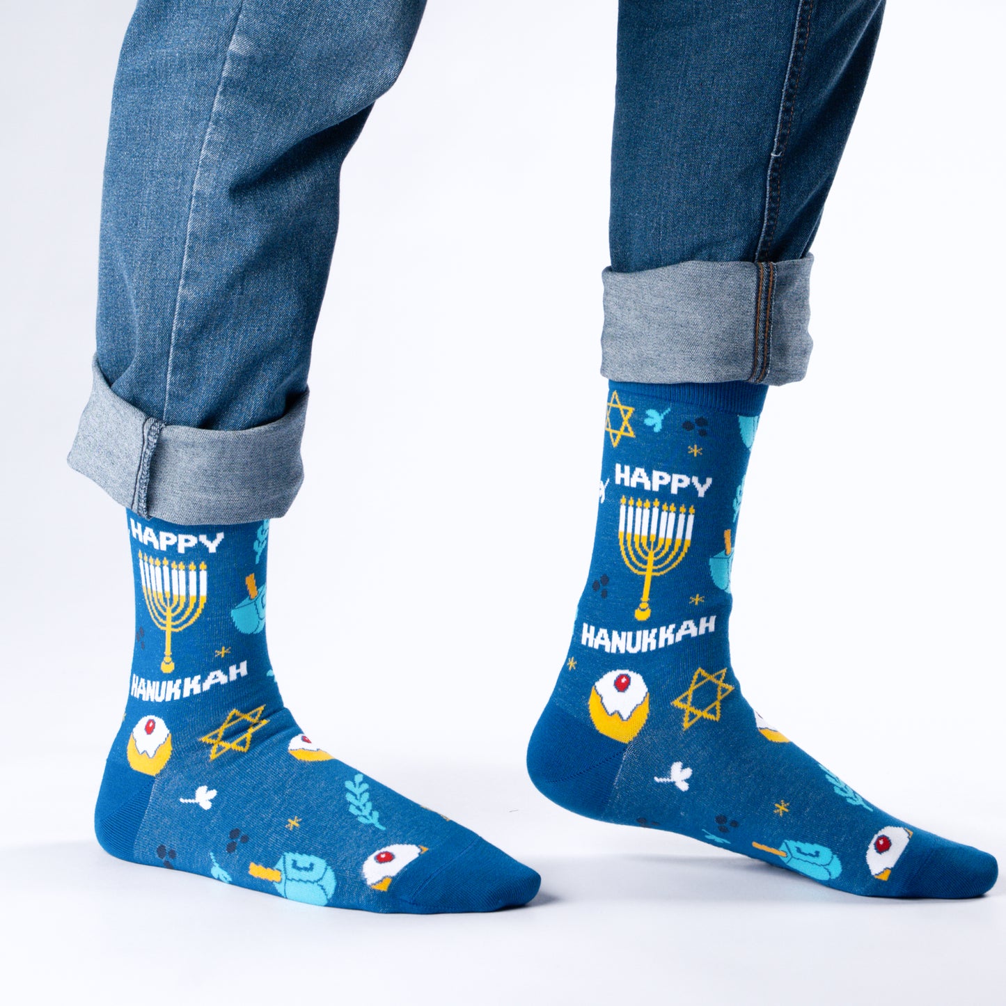 Hanukkah Natural Bamboo Knit Socks