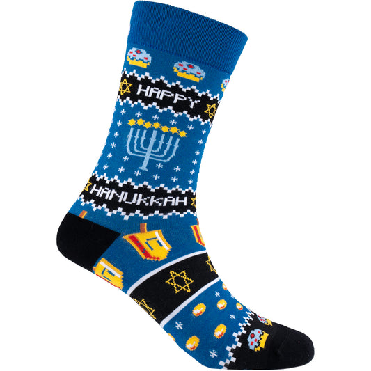 Happy Hanukkah Bamboo Crew Socks