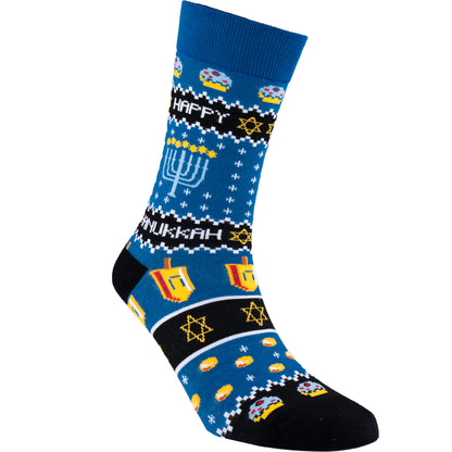 Happy Hanukkah Bamboo Crew Socks