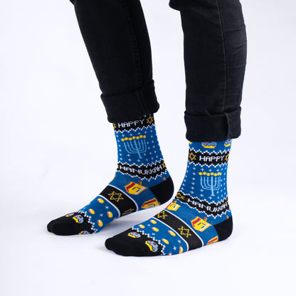 Happy Hanukkah Bamboo Crew Socks