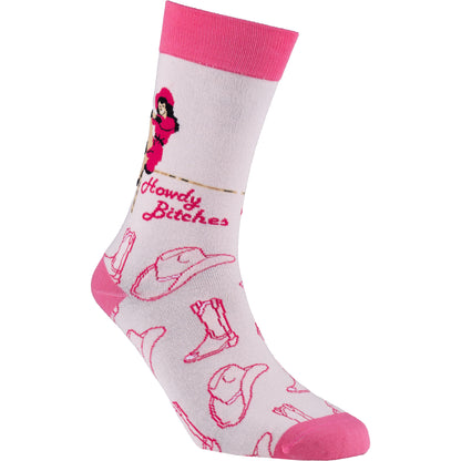 Howdy Bitches Natural Bamboo Knit Socks