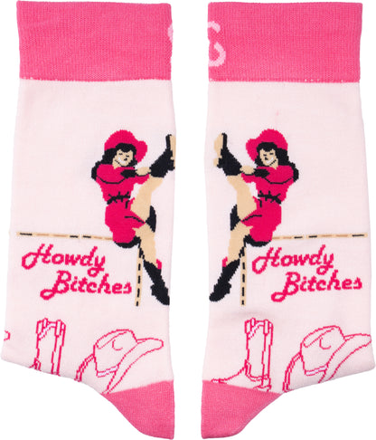 Howdy Bitches Natural Bamboo Knit Socks