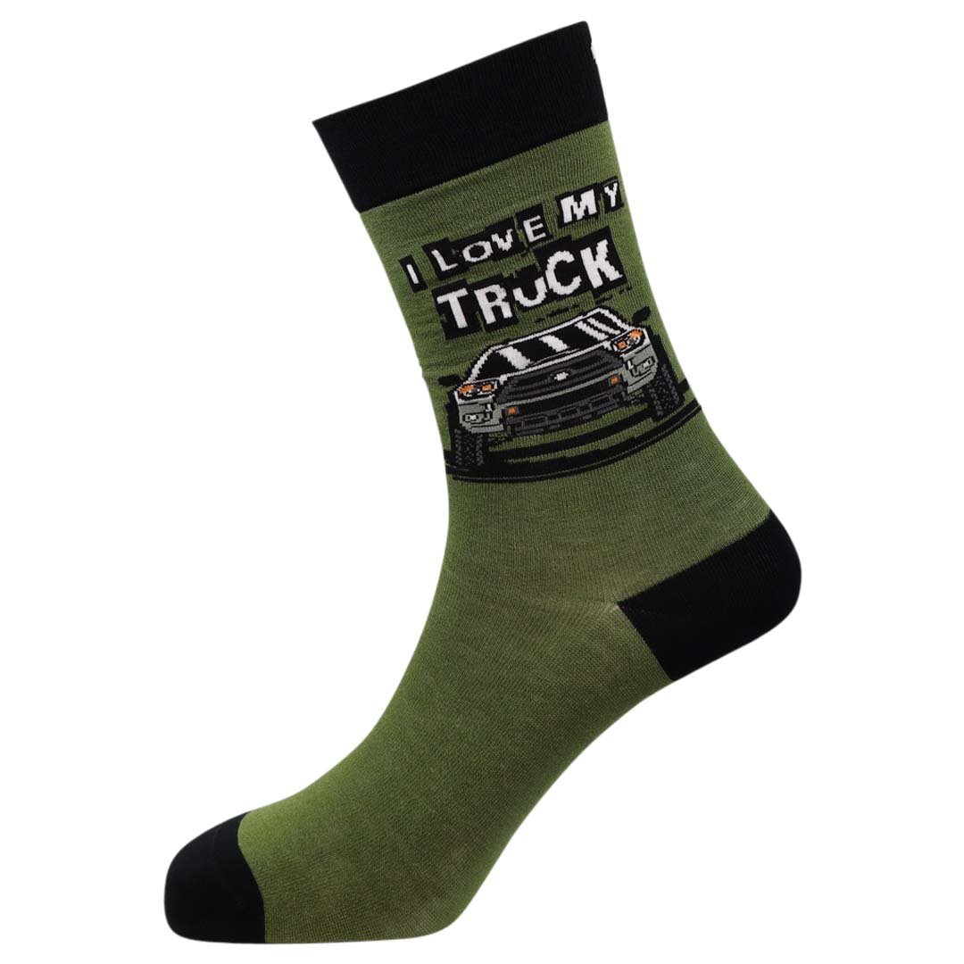 I Love My Truck Natural Bamboo Knit Socks