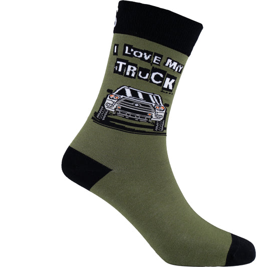 I Love My Truck Natural Bamboo Knit Socks