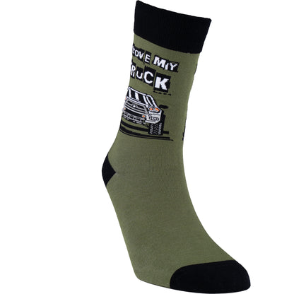 I Love My Truck Natural Bamboo Knit Socks