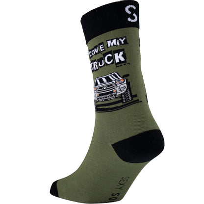 I Love My Truck Natural Bamboo Knit Socks