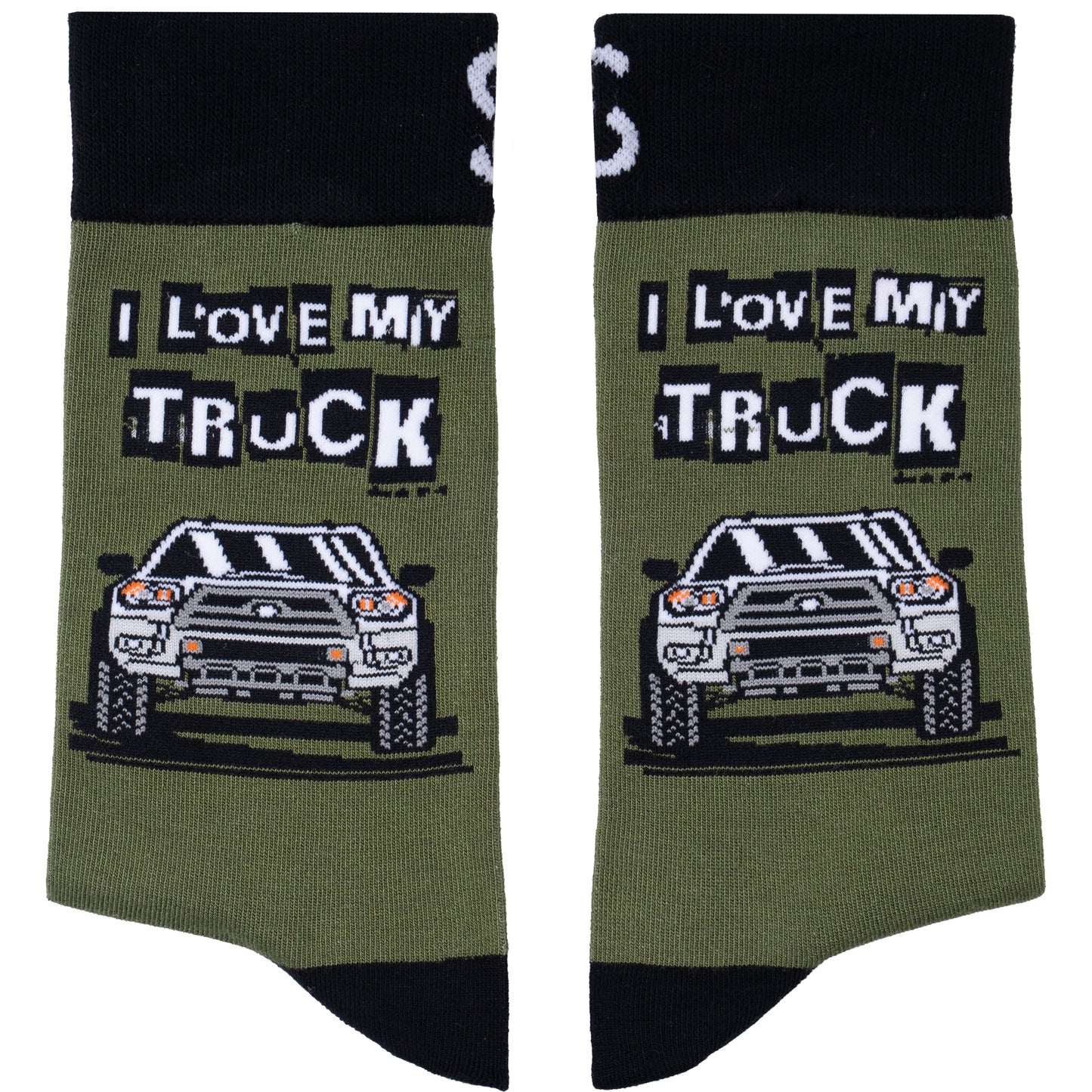 I Love My Truck Natural Bamboo Knit Socks