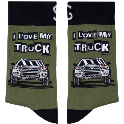 I Love My Truck Natural Bamboo Knit Socks