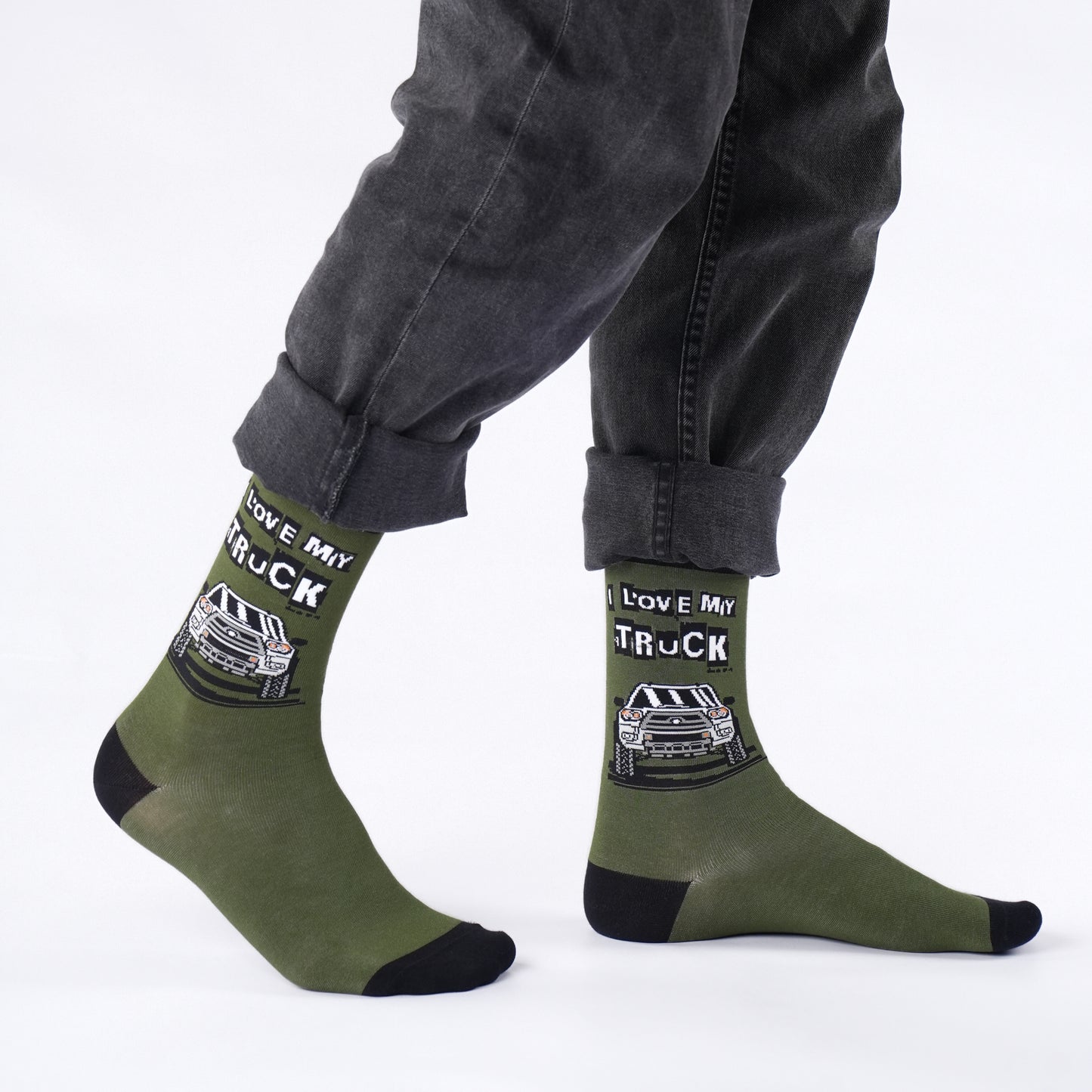 I Love My Truck Natural Bamboo Knit Socks