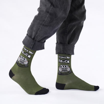 I Love My Truck Natural Bamboo Knit Socks