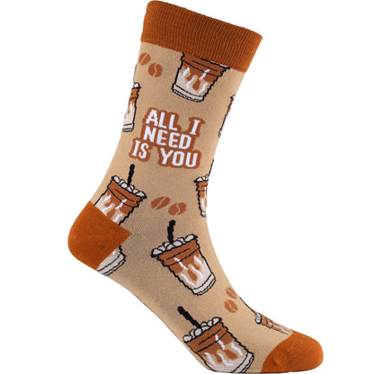 Iced Coffee Bamboo Crew Socks