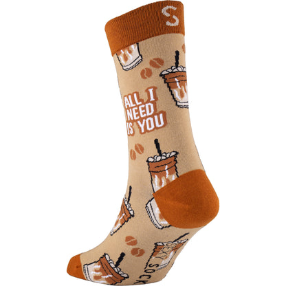 Iced Coffee Bamboo Crew Socks