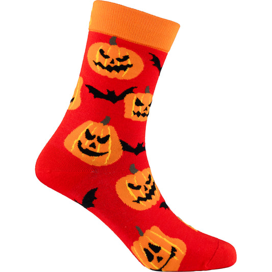 Jack-O Print Natural Bamboo Knit Socks