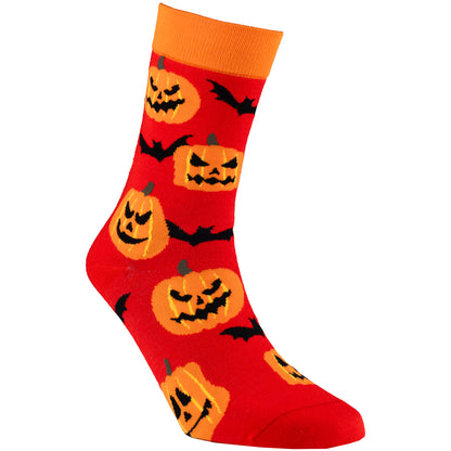 Jack-O Print Natural Bamboo Knit Socks