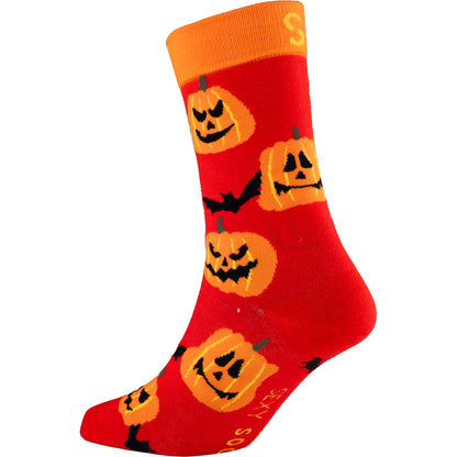 Jack-O Print Natural Bamboo Knit Socks