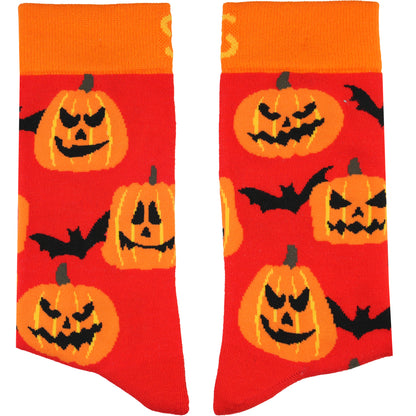 Jack-O Print Natural Bamboo Knit Socks