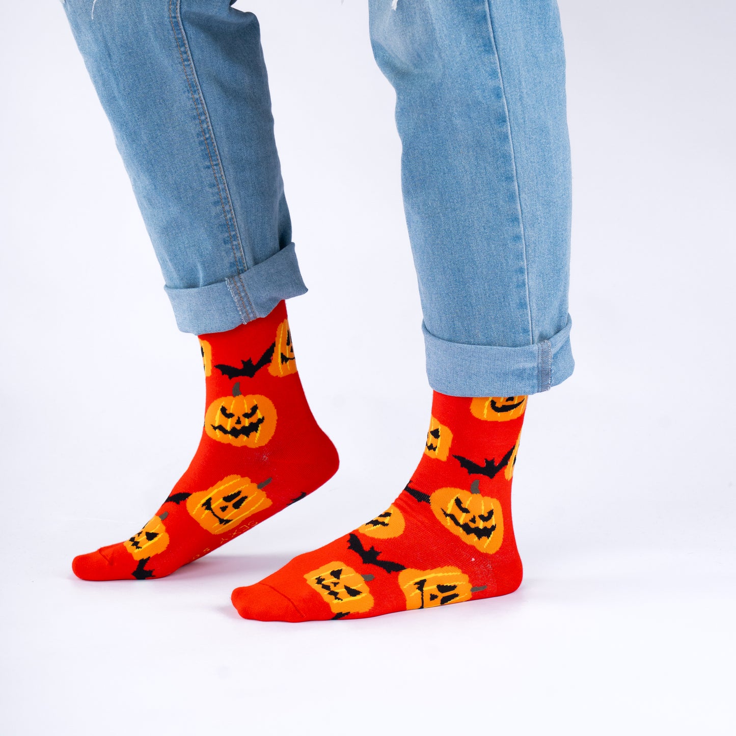 Jack-O Print Natural Bamboo Knit Socks