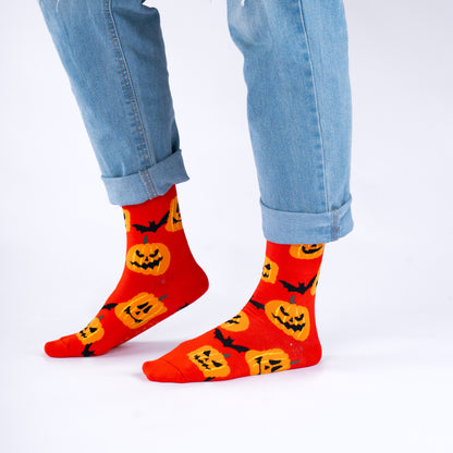 Jack-O Print Natural Bamboo Knit Socks