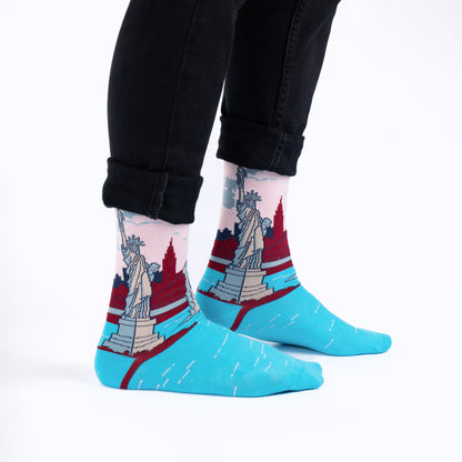 Lady Liberty Natural Bamboo Knit Socks