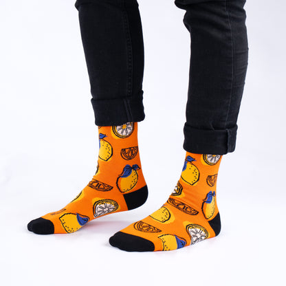 Lemons Natural Bamboo Knit Socks